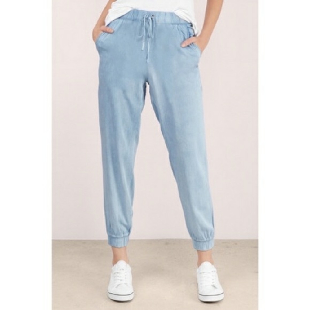 Anthropologie XL Tencel Joggers Blue